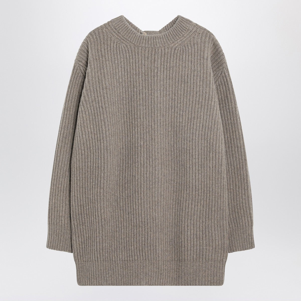 MM6 Maison Margiela Oversized beige ribbed sweater